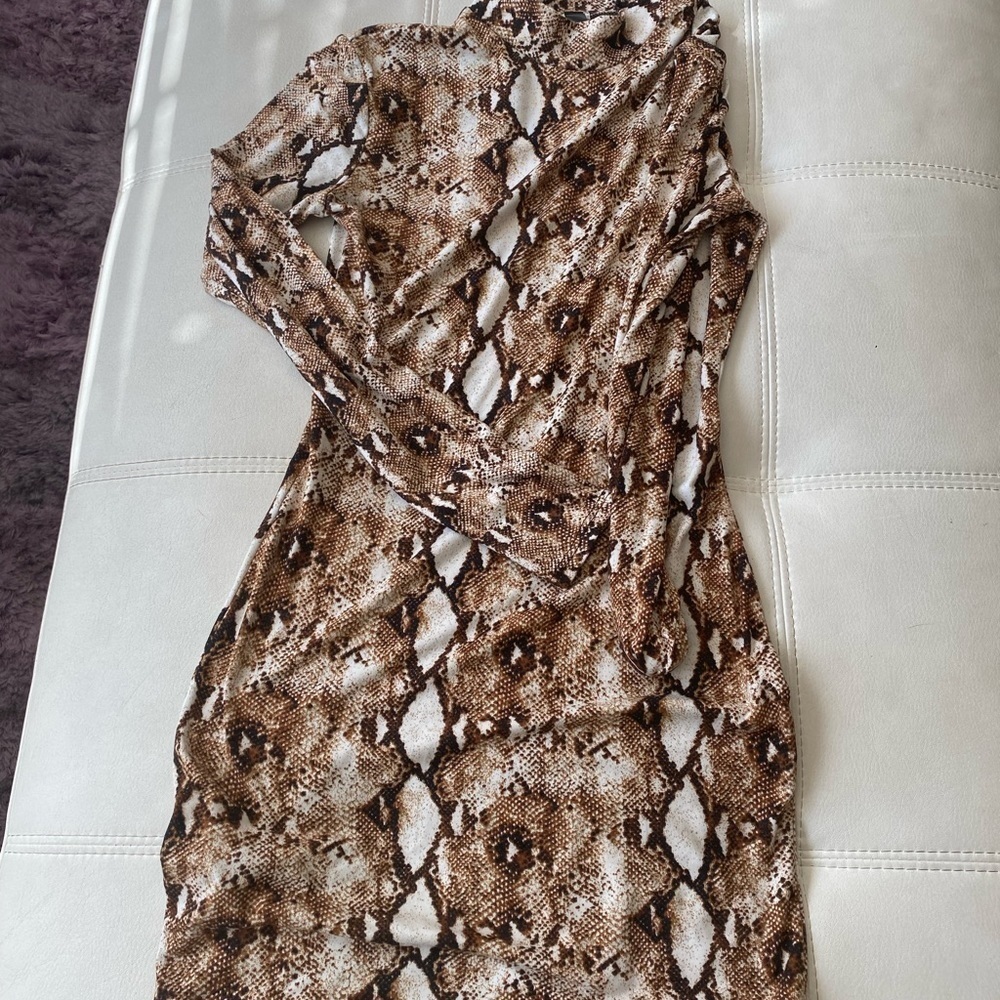 Snakeskin mini dress